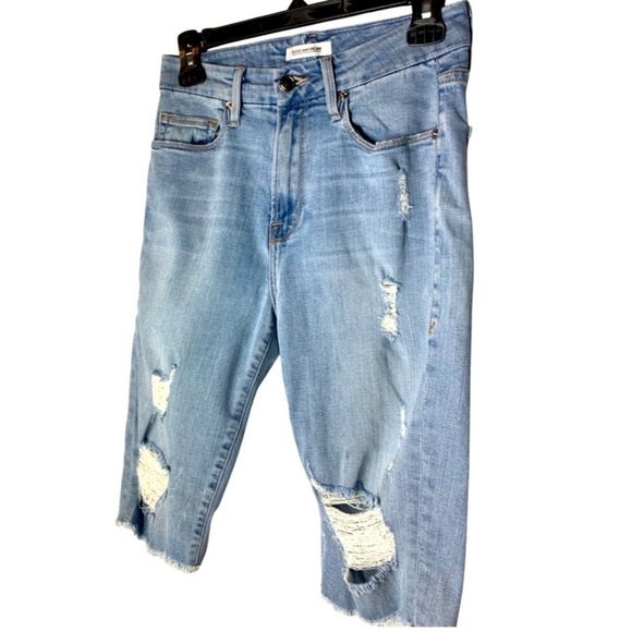 GOOD AMERICAN Distressed Bermuda Jorts Size 4 - Picture 6 of 11